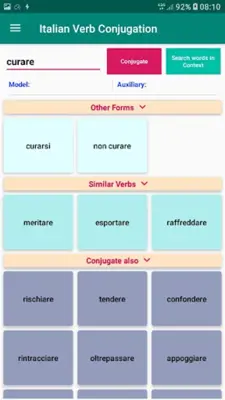 Italian Verb Conjugation android App screenshot 4