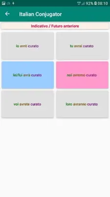 Italian Verb Conjugation android App screenshot 5